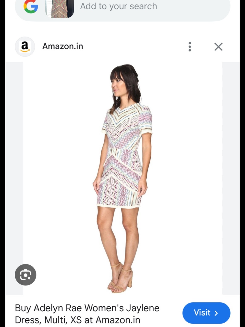 Adelyn Rae Multi-Pattern Short Sleeve Mini Dress